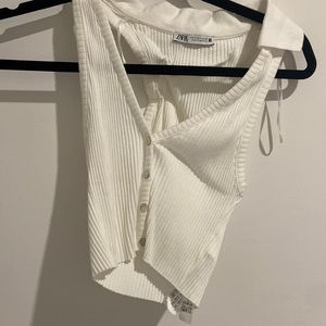 never worn zara collared cropped tank